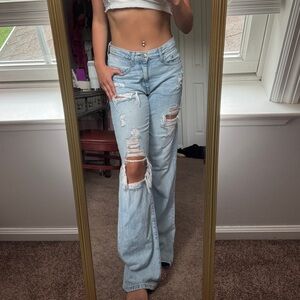 Distressed jeans